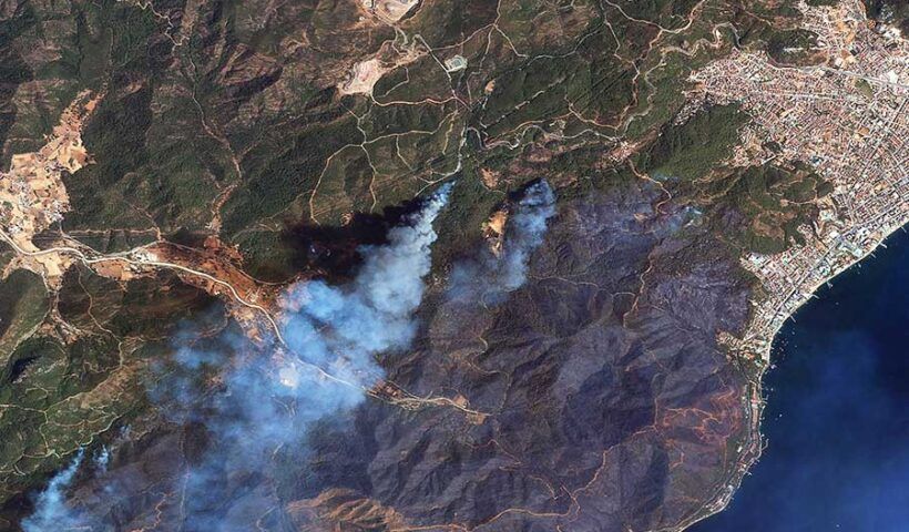 Turkey, wildfires seen from space