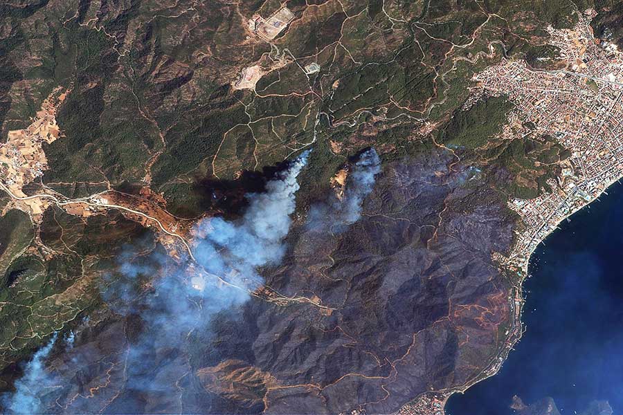 Turquía, incendios forestales desde el espacio