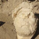 Turkey, statue head of Roman emperor Hadrian