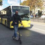 Istanbul, electric scooters amidst traffic