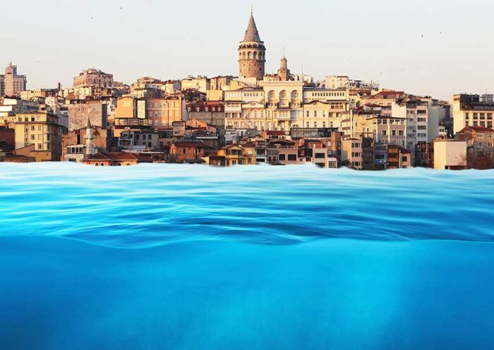 Istanbul submerged by water due to climate change