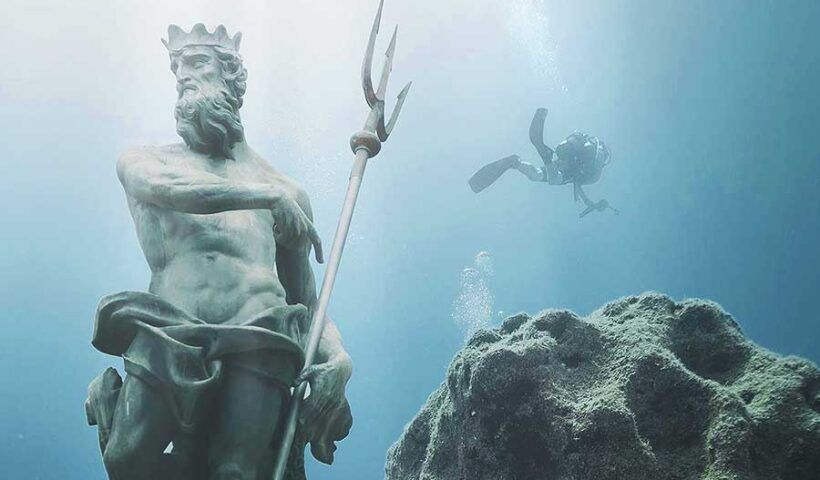 Turkey, submerged statue of the Lycian civilisation