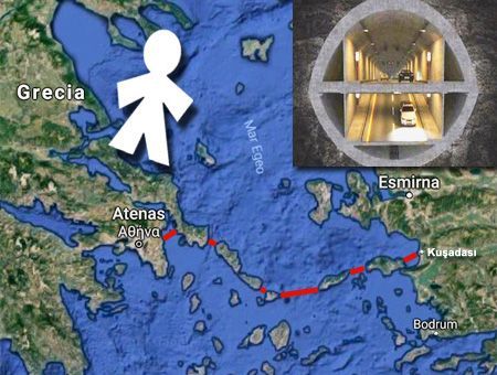 túnel del Egeo, inocentada, broma