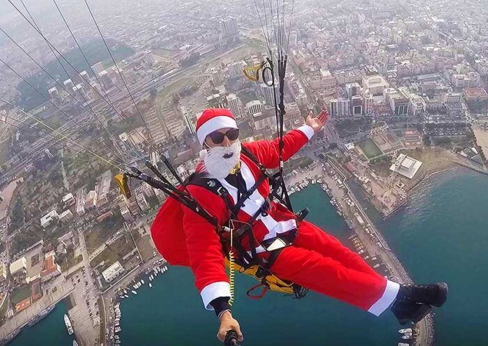 Turkey, Santa Claus paragliding