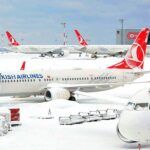 Istanbul Airport under snow