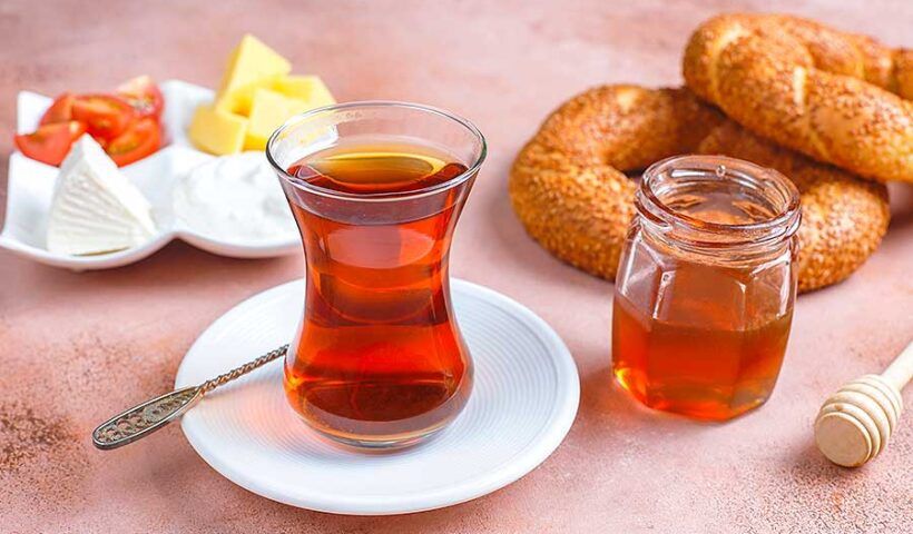 Turkey, Turkish breakfast with tea