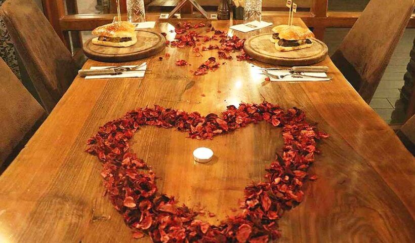 Heart-shaped burgers for Valentine's Day