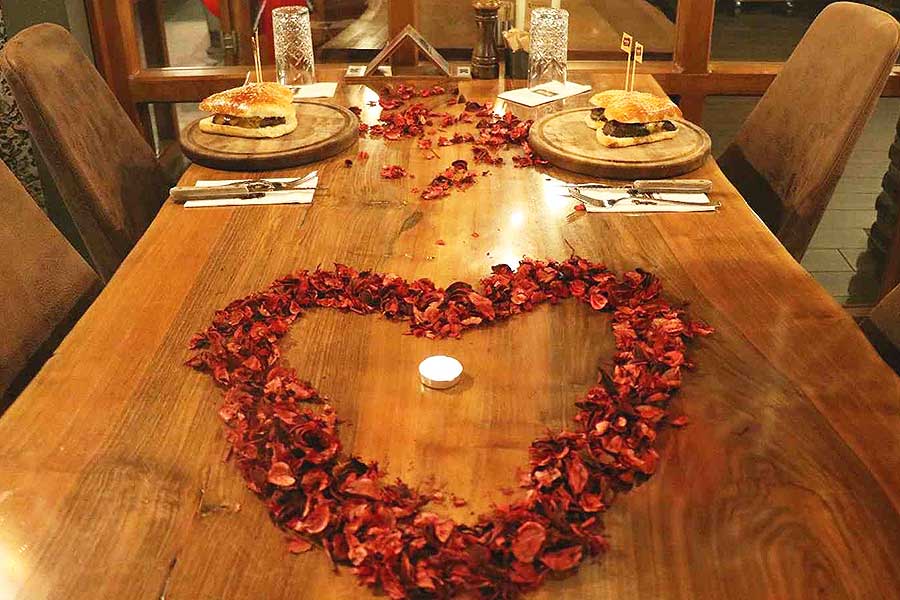 Heart-shaped burgers for Valentine's Day