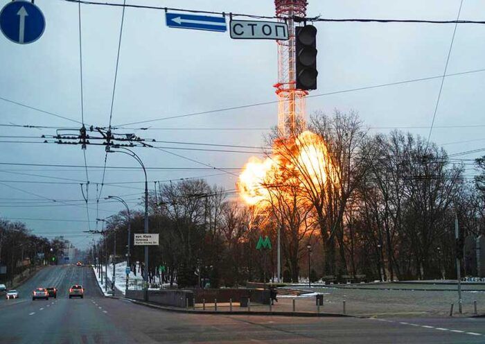 Ukraine, Kiev TV tower bombing
