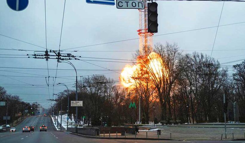 Ukraine, Kiev TV tower bombing