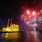 Istanbul, fireworks in the Bosphorus