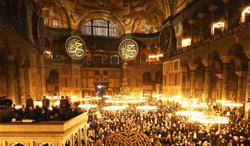 Istanbul, Hagia Sophia during Ramadan prayers
