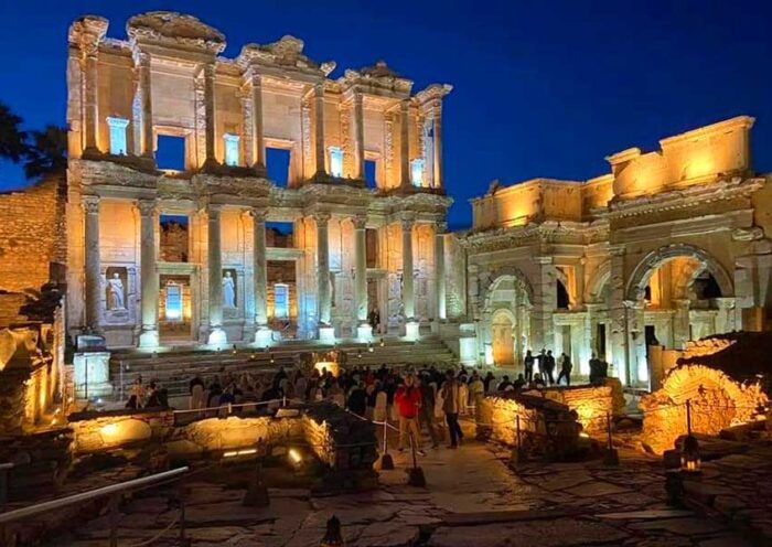 Turkey, Ephesus, lighting at night