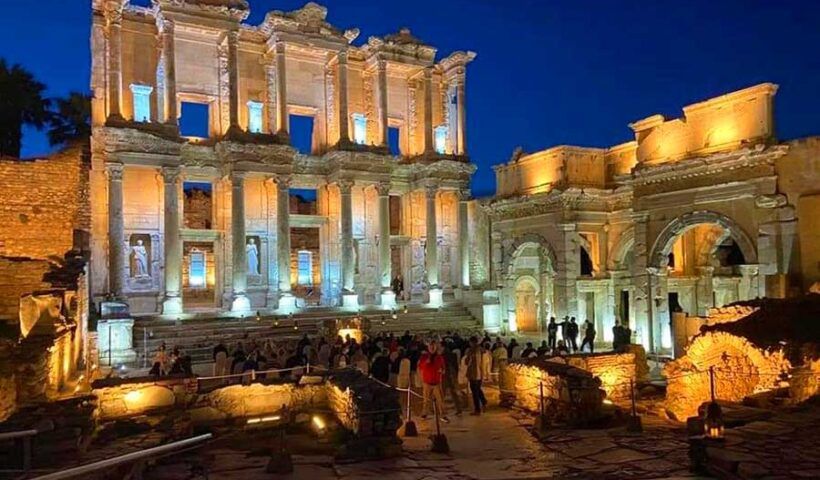 Turkey, Ephesus, lighting at night