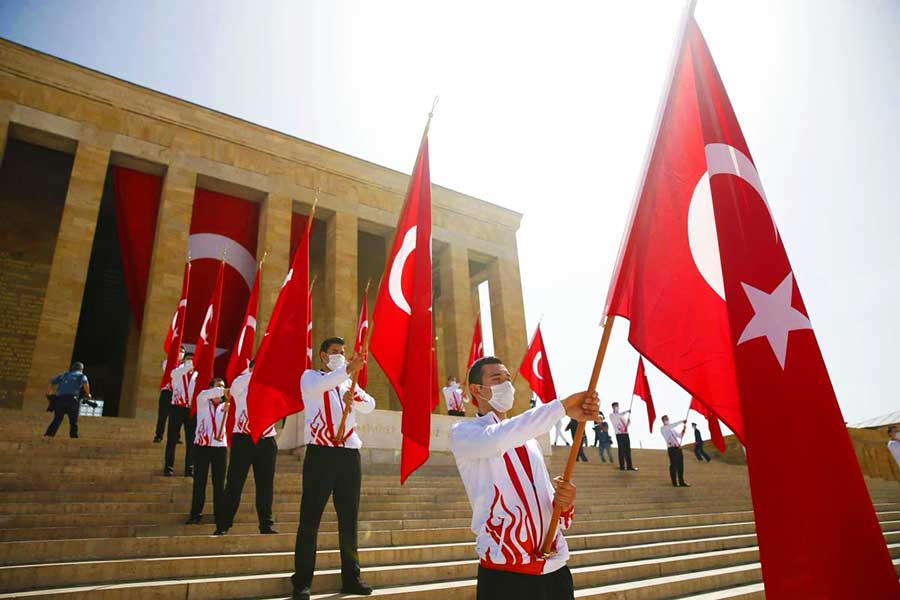 Turkey, Ankara, Anıtkabir during Atatürk and Youth Day