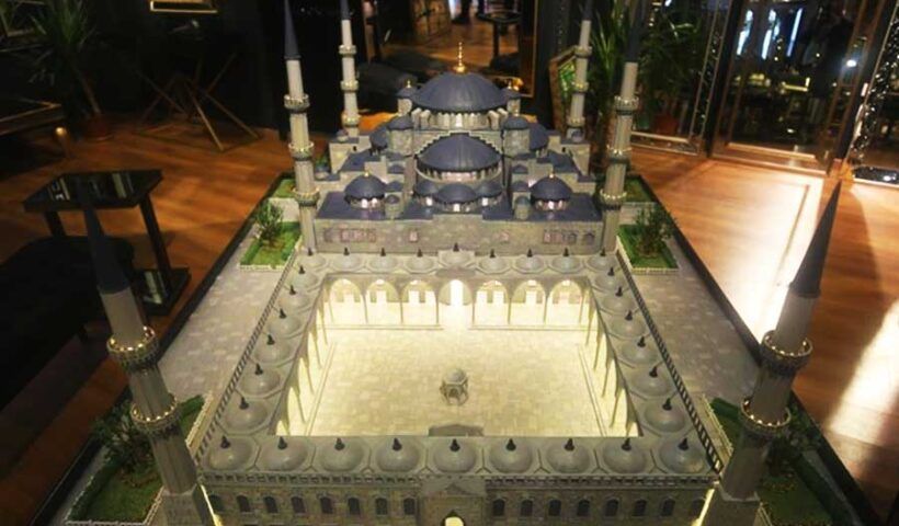 Turkey, wooden model of the Blue Mosque