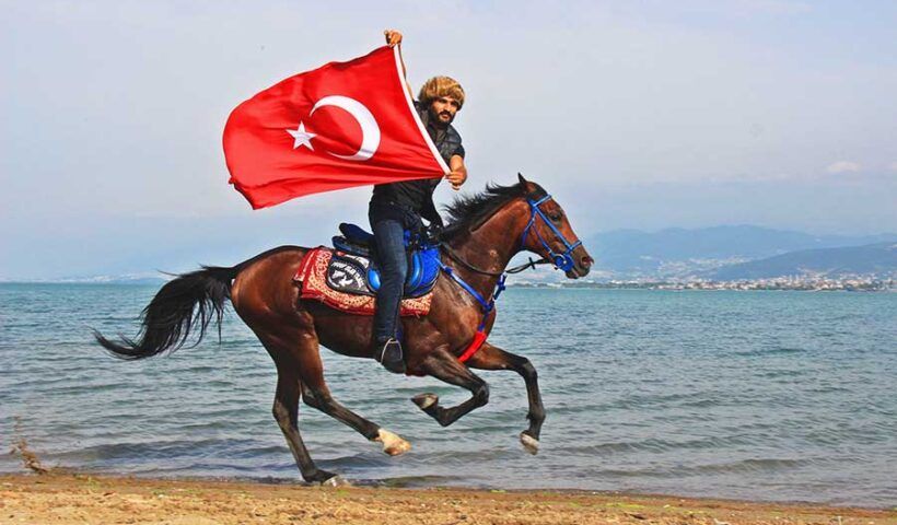 Turkey, Turk commuting by horse