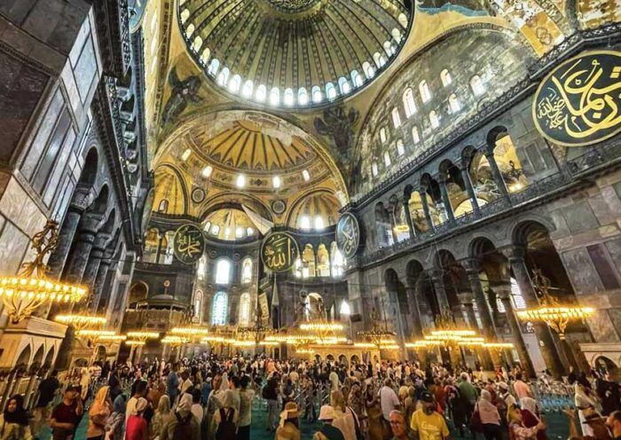 Istanbul, Hagia Sophia with tourists