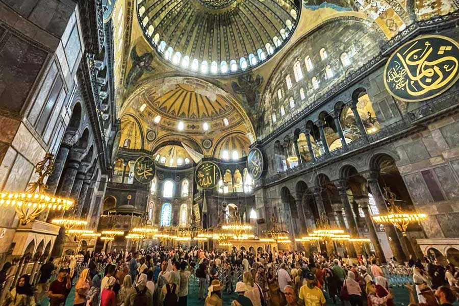 Istanbul, Hagia Sophia with tourists
