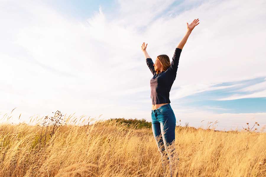 woman, happiness and well-being
