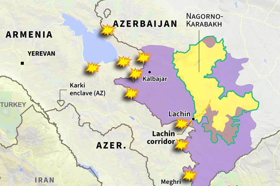 Caucasus, Armenia and Azerbaijan clashes