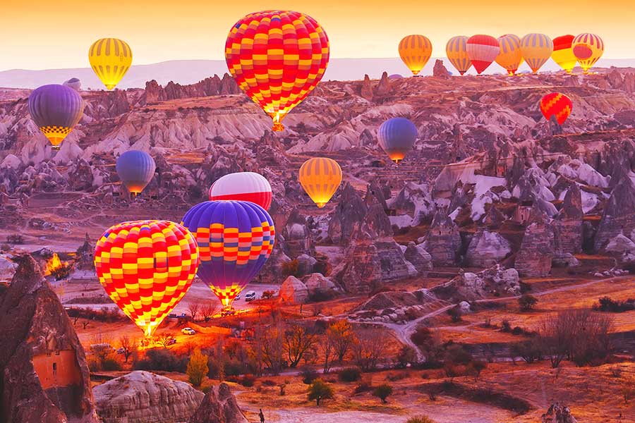 Cappadocia, balloon tours at dawn