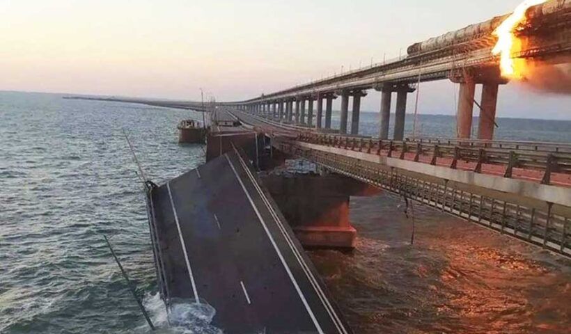 explosion in the bridge between Crimea and Russia