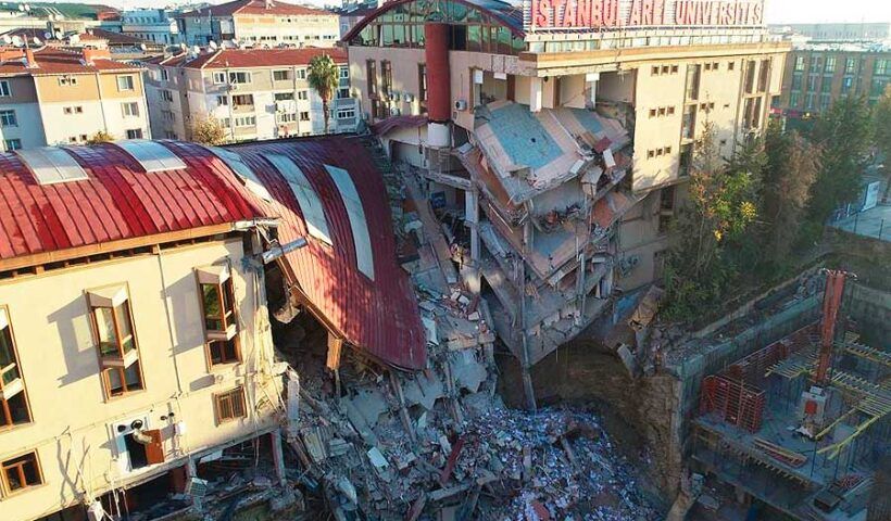 Istanbul, university building collapsed