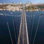 The Istanbul Marathon crossing the Bosphorus Bridge