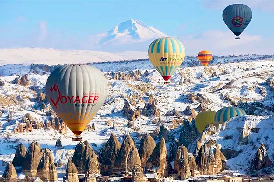 Cappadocia, balloon tours in winter