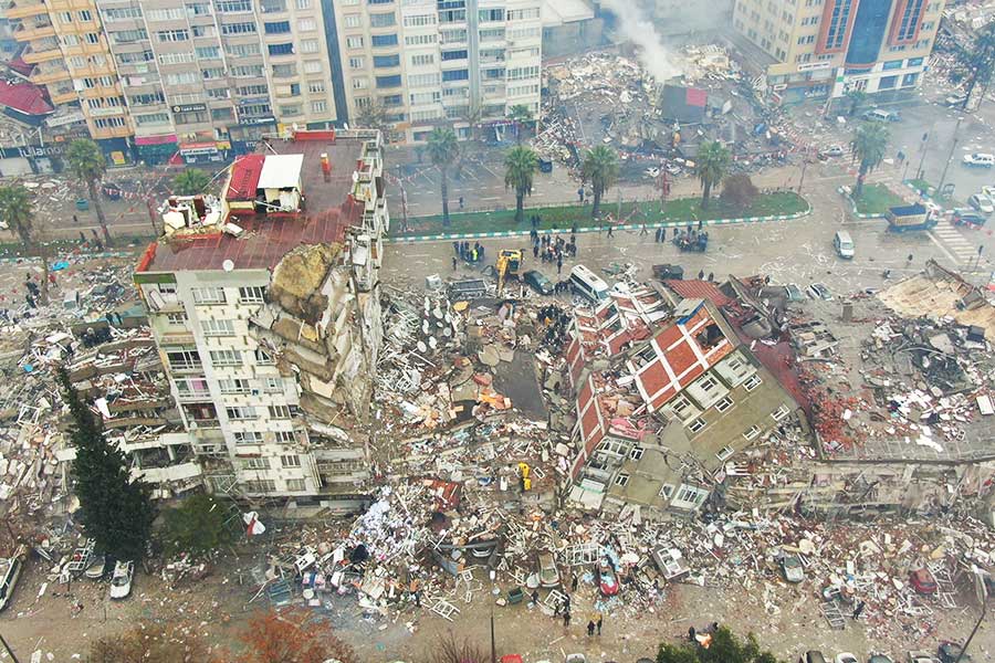 Turkey, buildings tumbled by the earthquake