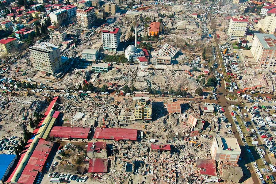 Turkey, destruction by the earthquake in Kahramanmaraş