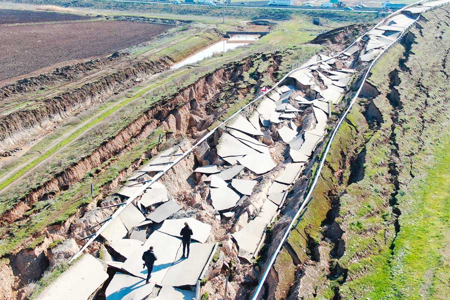 Turkey, infrastructure destruction by the earthquakes
