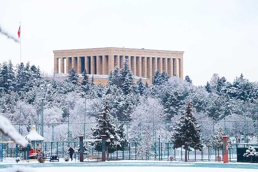 Turkey, snow in Ankara