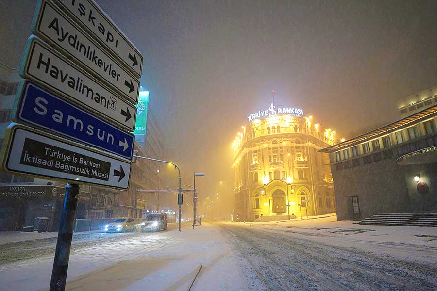 Turkey, snowfall in Ankara