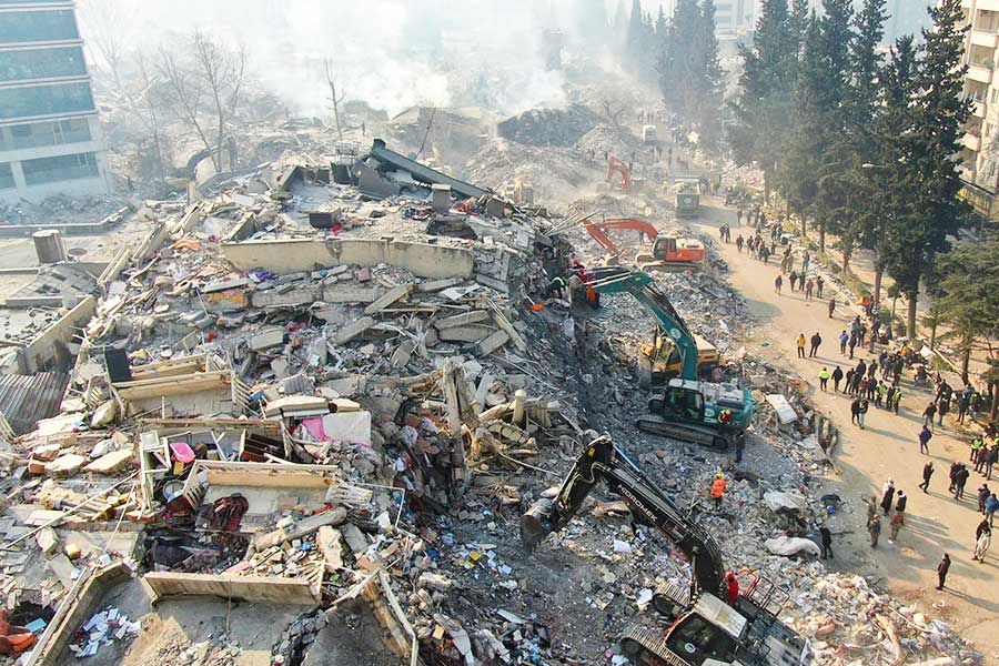 Turquía, edificios destruidos por los terremotos