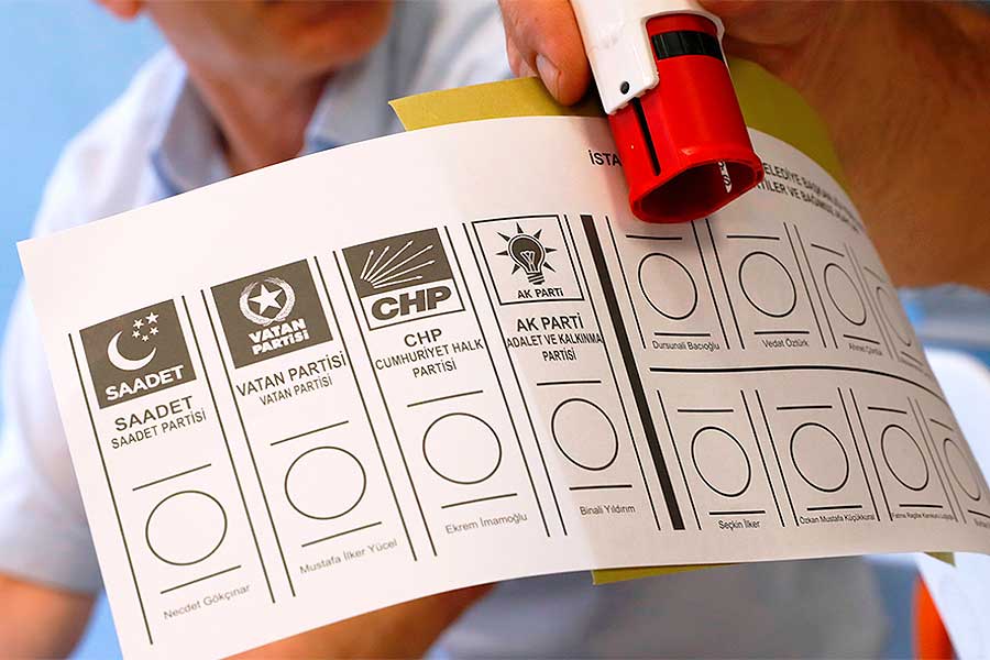 Turquía, papeleta de elecciones