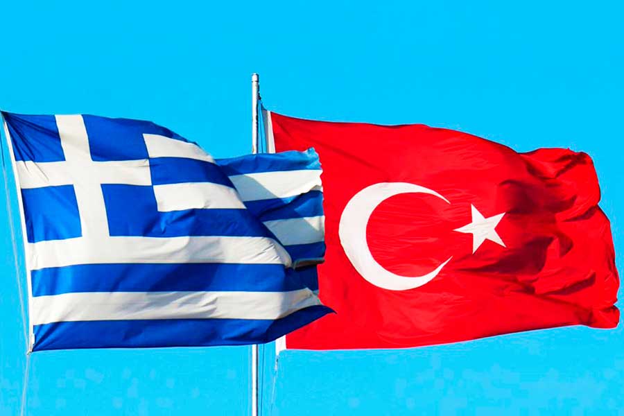Greece and Turkey flags