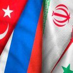 Turquía, Rusia, Irán y Siria, banderas
