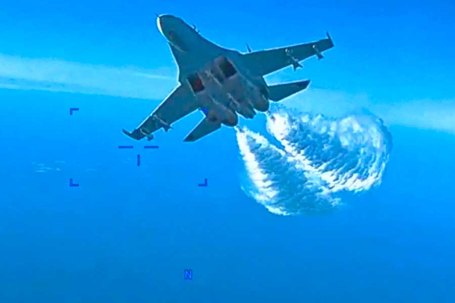 US drone and Russian fighter collision