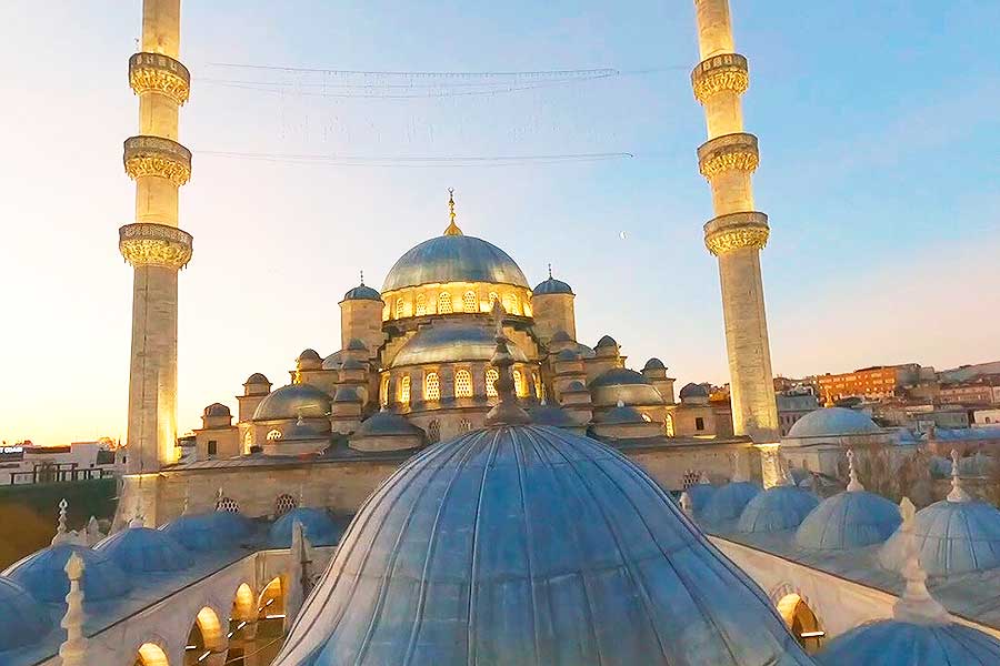 Istanbul, New Mosque, drone view