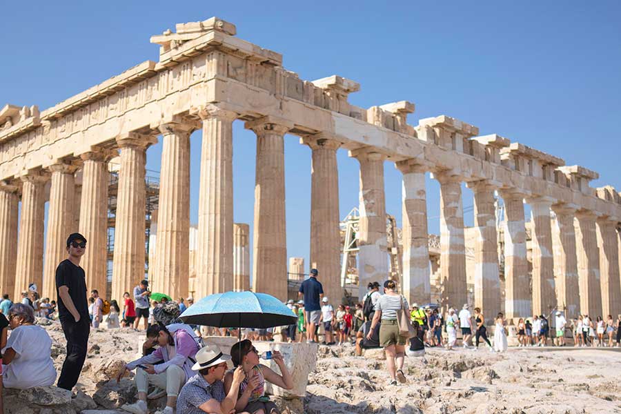Greece, over tourism in the Parthenon of Athens