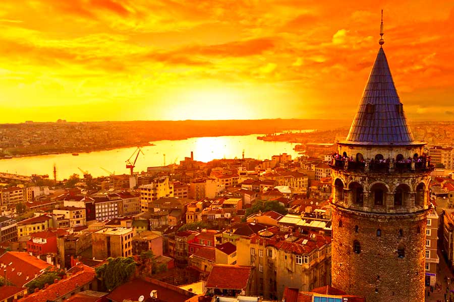 Istanbul, sunset at Galata