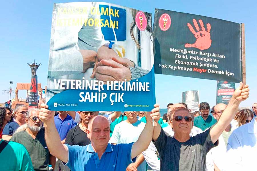 Turquía, protestas de los veterinarios turcos