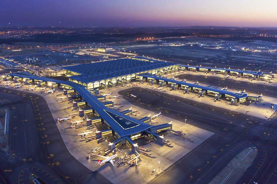 Istanbul Airport at night