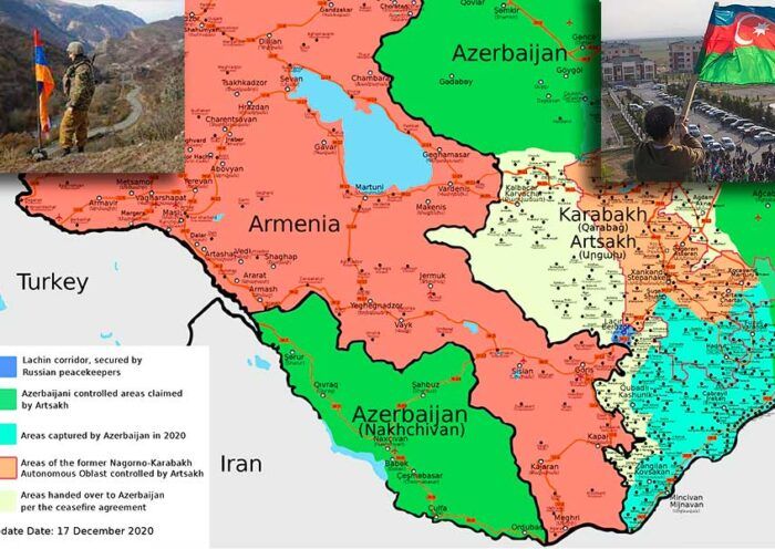 Armenia, Azerbaijan and Karabakh map