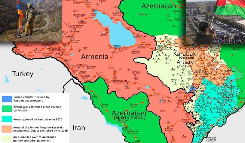 Armenia, Azerbaijan and Karabakh map