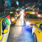 Istanbul, taxi drivers protest against Israel