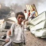 palestinos durante los bombardeos sobre Gaza