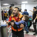 víctimas de bombardeos en Gaza